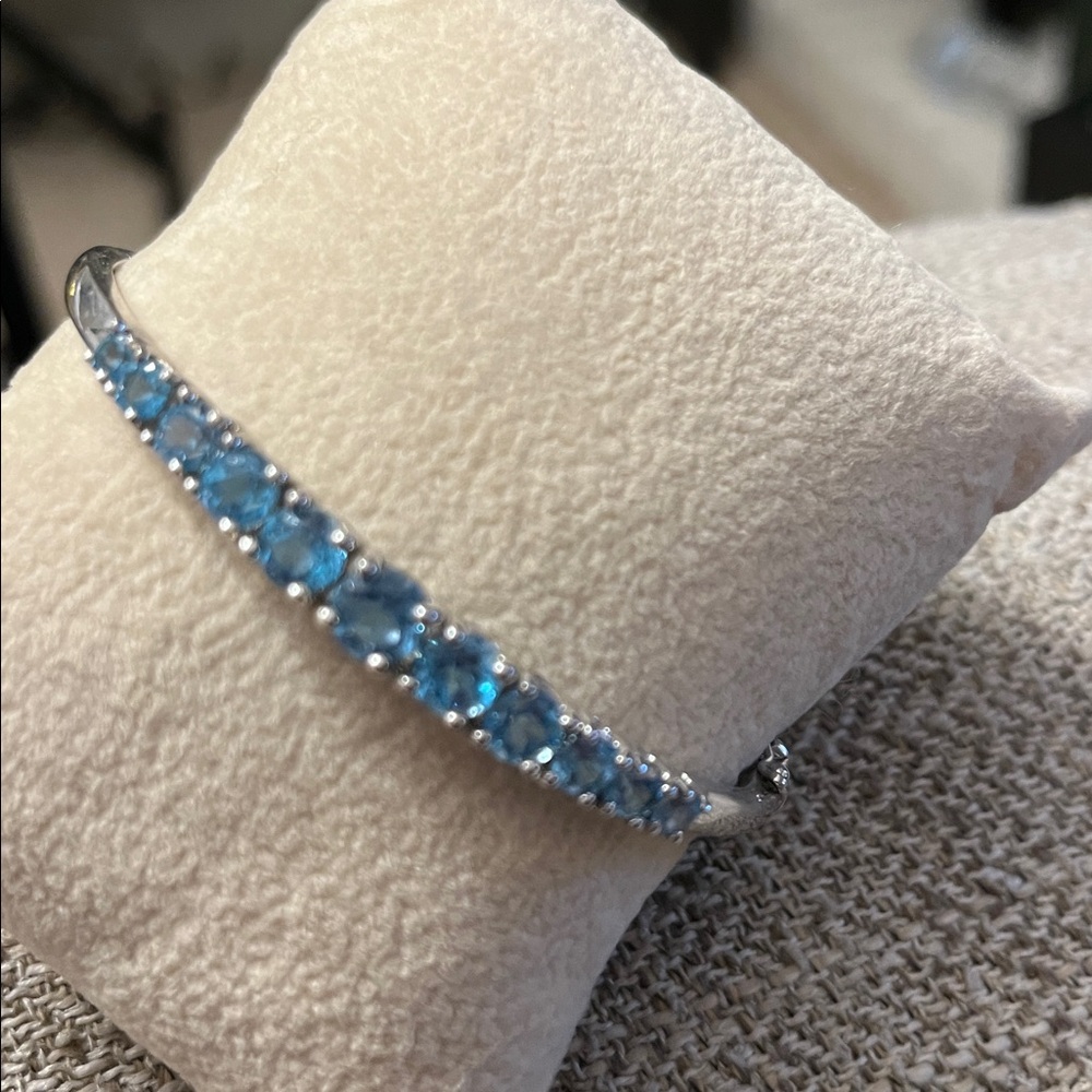 Sterling Silver Bangles with Gemstones/ price is per each bangle - Picture 4 of 5